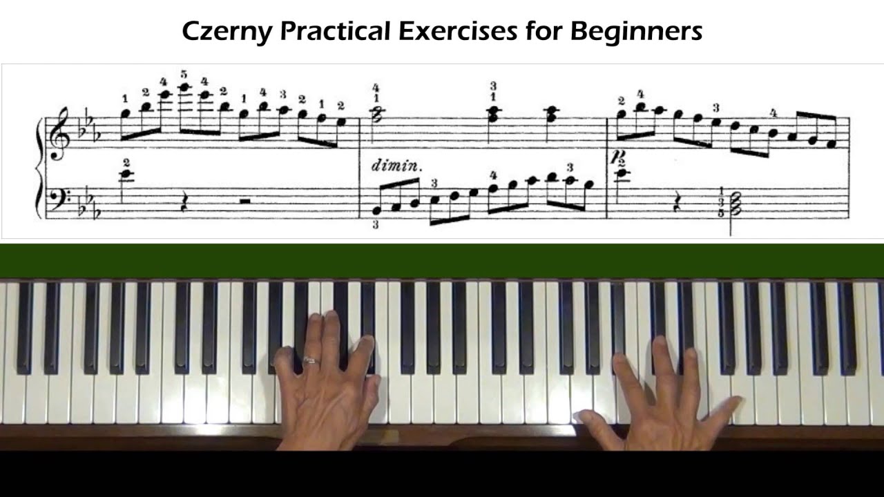 Czerny Practical Exercises for Beginners Op. 599, No. 70 Piano Tutorial ...
