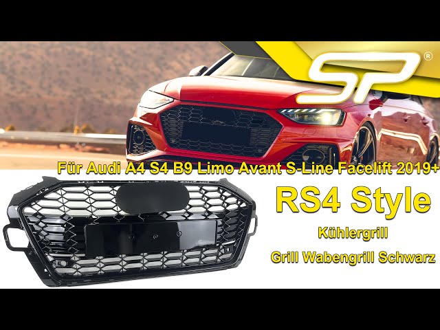 Audi A4 B8 2009-12 Wabengrill KühlerGrill MATT SCHWARZ Mesh Grill S4 S
