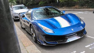 SuperCars in London June 2020 - Pista Spider, Taycan, F8 Tributo..!