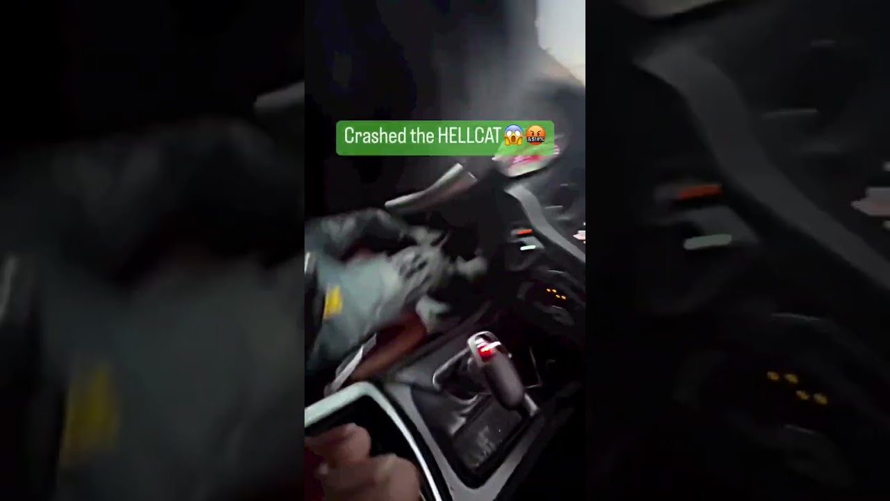 He crashed his new Hellcat