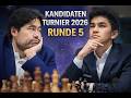 Loch in der Vorbereitung! Nakamura vs Sindarov und Caruana vs Bluebaum - Kandidateturnier Runde 5
