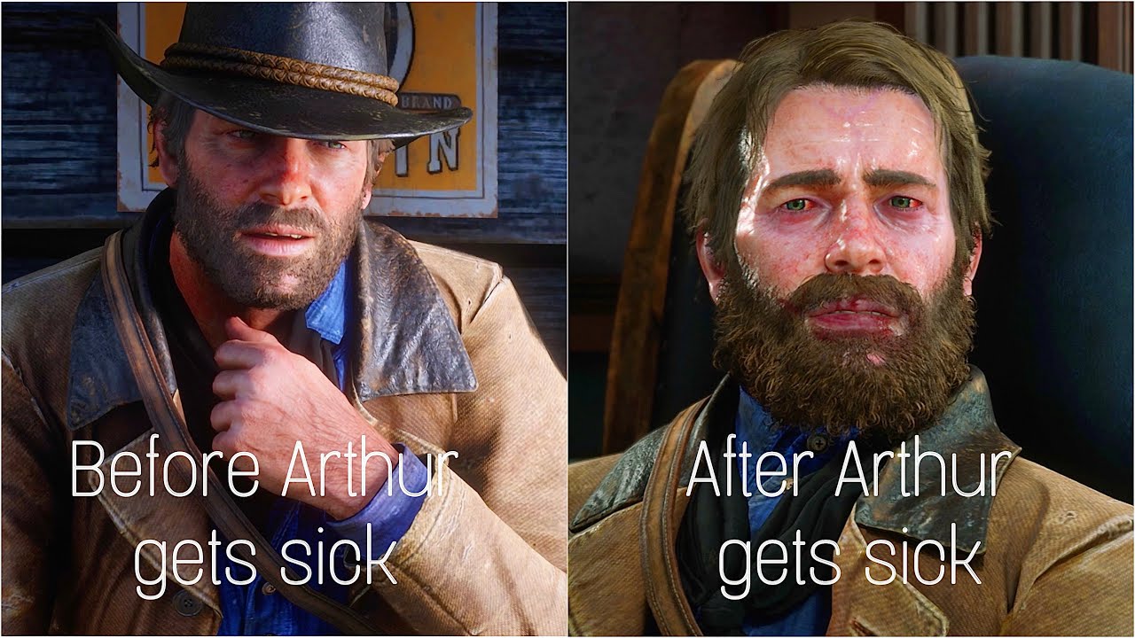 RDR2 before and after Arthur Morgan gets sick see how it was changed ...