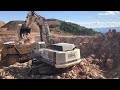 Liebherr 984 Excavator Loading Caterpillar 775E&amp;777C Dumpers - Sotiriadis/Labrianidis Mining Works