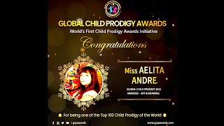 Aelita Andre awarded Global Child Prodigy Award in the &#39;Art &amp; Drawing&#39; category