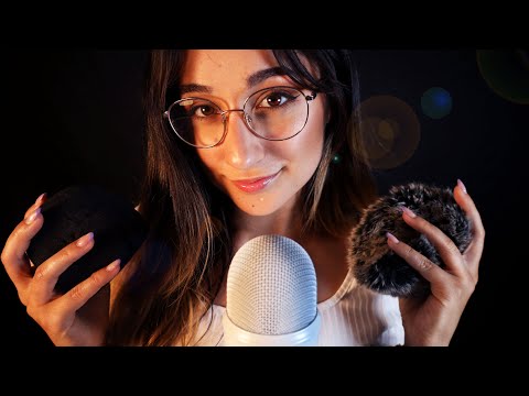 ASMR | Super Relaxing Mic Scratching 😴 (Nails on mic, Sponge cover & Fluffy mic cover)