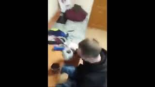 Russain Guy Throws A Teapot At A Wall