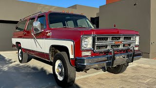 1975 GMC Suburban Cold Start & Walk Around