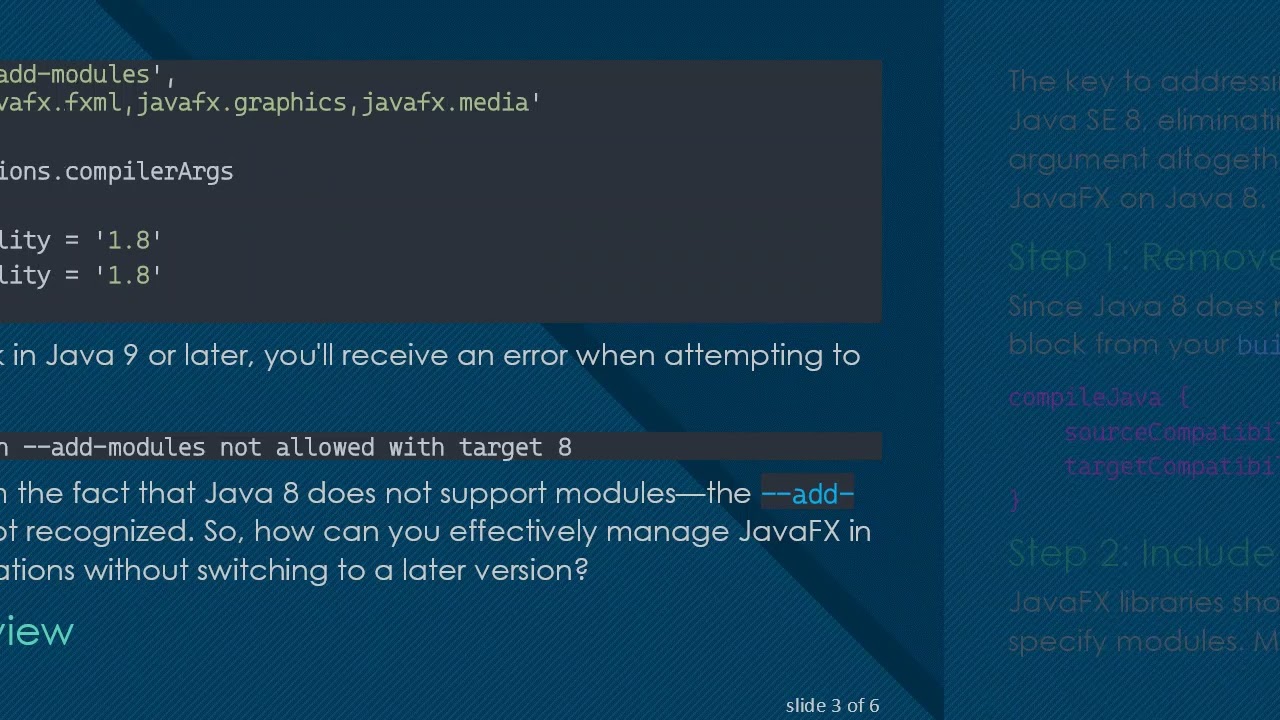How to Handle --add-module in Java 8 Using Gradle for JavaFX Projects