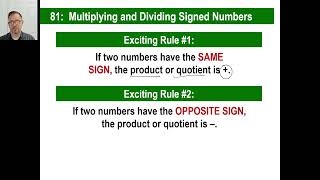 Saxon Math - Pre-Algebra 1/2: 3rd Edition (Lesson 81) - Multiplying and Dividing Signed Numbers Profile
