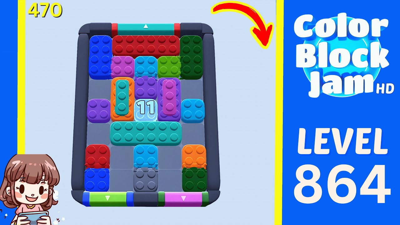 Color Block Jam Level 470 (864) Solution Walkthrough
