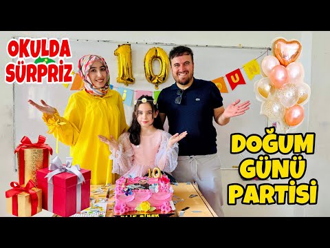 ELİF SİNEME OKULDA SÜRPRİZ DOĞUM GÜNÜ PARTİSİ YAPTIK !!!