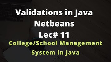 Form and Input Validation in Java Netbeans