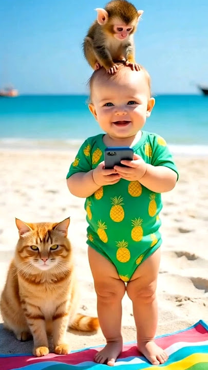 🤩🥰😂#monkey #babydance #cutebaby #funnyanimals #trending