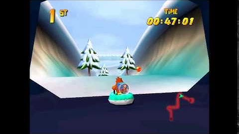 Diddy Kong racing N64 Walkthrough 17 - Snowflake mountain (World 2) second boss