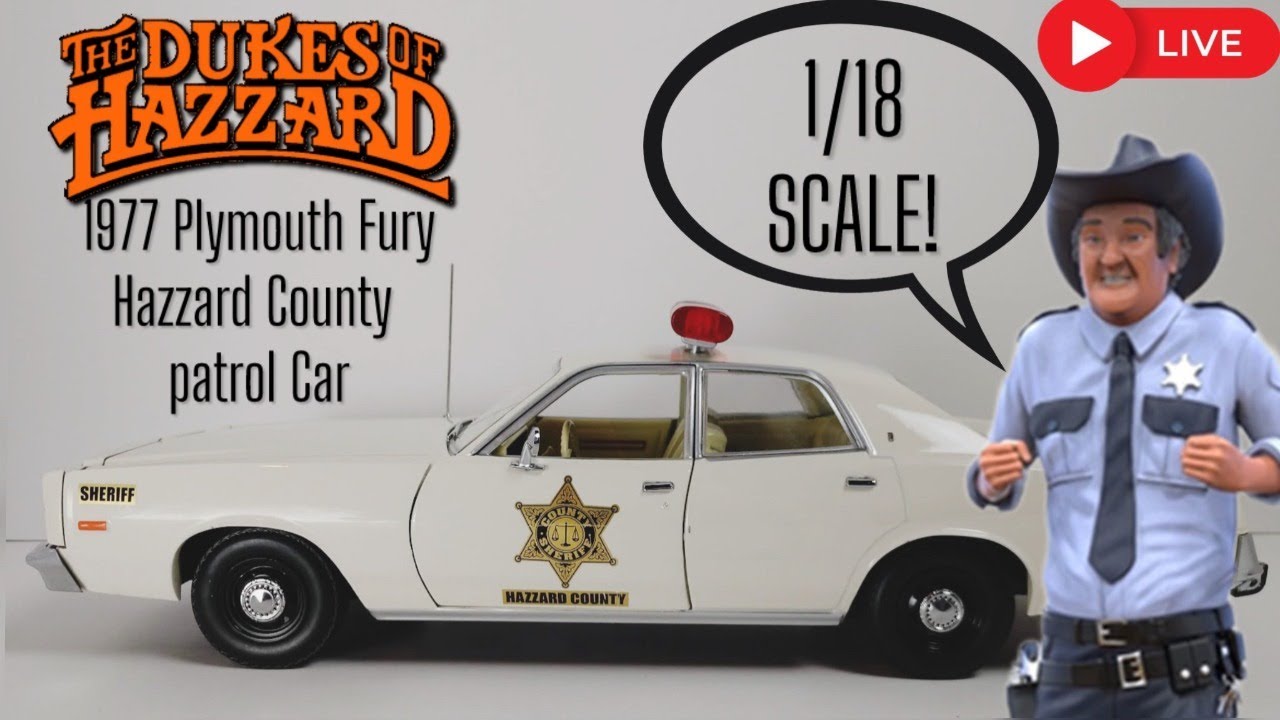 LIVE UNBOX Of 1/18 1977 Plymouyh Fury Hazzard County Patrol Car