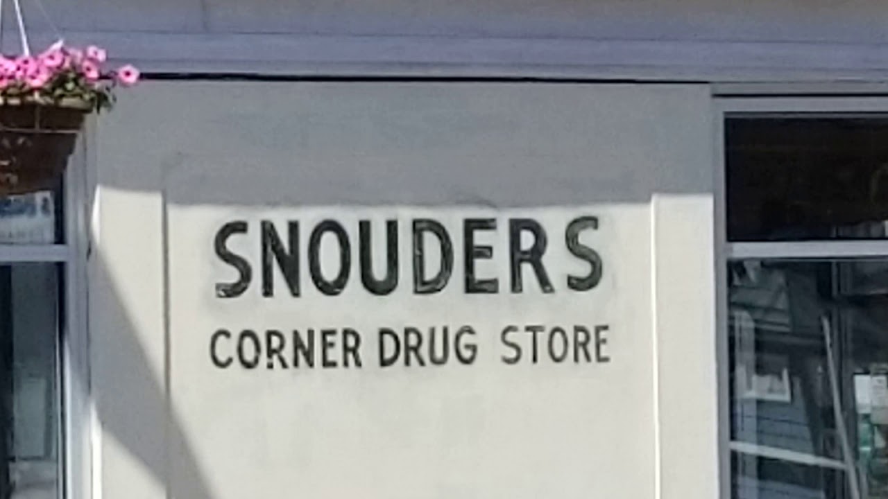 FIRST VIDEO TAKEN OF THE NEW 'SNOUDERS CORNER DRUG STORE' SIGN OYSTER