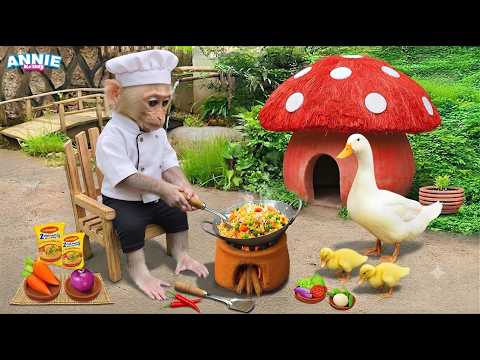 OMG ! Chef Annie cooks vegetable fried rice for the duck family