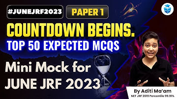 UGC NET Paper 1 | UGC NET June 2023  Paper-1 Full Length Most Expected MCQs | NET JRF with Aditi Mam
