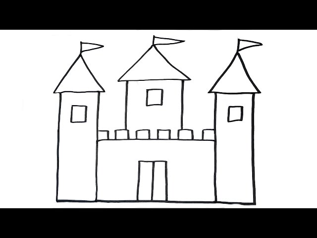 How To Draw A Castle For Kids, Step by Step, Drawing Guide, by Dawn -  DragoArt