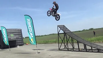 Hujber Péter, freestyle motocross bemutató, részlet, Kunmadaras, 2018., v180501-2-118