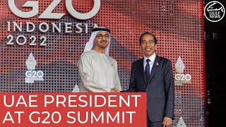 UAE President arrives at the G20 Summit in Bali, Indonesia