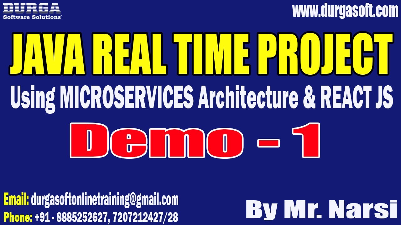 JAVA REAL TIME PROJECT tutorials || Demo - 1 || by Mr. Narsi On 27-03 ...