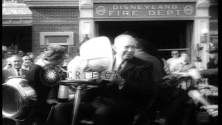 Former President Eisenhower and his family visit Disneyland in Anaheim,California HD Stock Footage