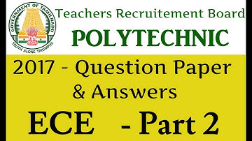 TRB Polytechnic 2017 | ECE Question Paper & Answers | Part-2
