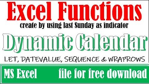 Create dynamic calendar by using Excel functions