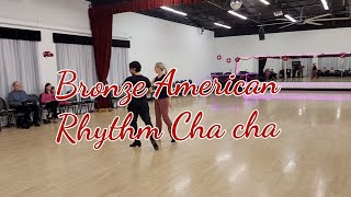 Bronze American Rhythm Cha cha: Right side pass, chase turns, and backspot turn