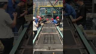 Manhole covers for export to the Middle East – currently in production.#construction #architecture