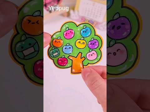 <strong>Apple</strong> Stickers #paperdiy  #shorts #<strong>diy</strong> 종이놀이 예뿍