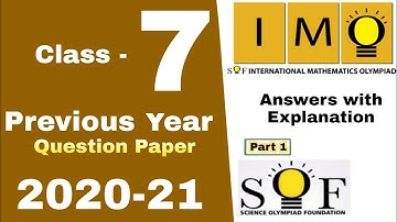 IMO Class 7 Question Paper 2020 International Mathmatics Olympiad