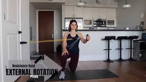 Performing an External Rotation Press using a Resistance Band