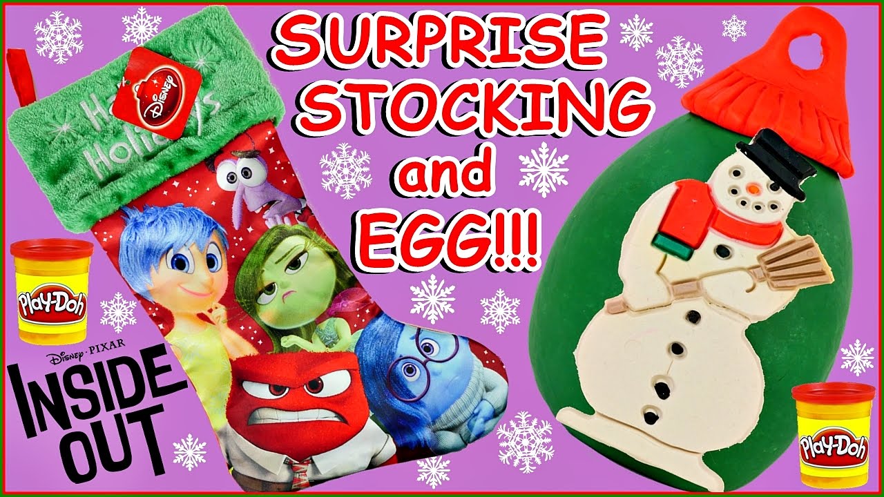 Inside Out SURPRISE STOCKING + Giant PLAY DOH SURPRISE EGG