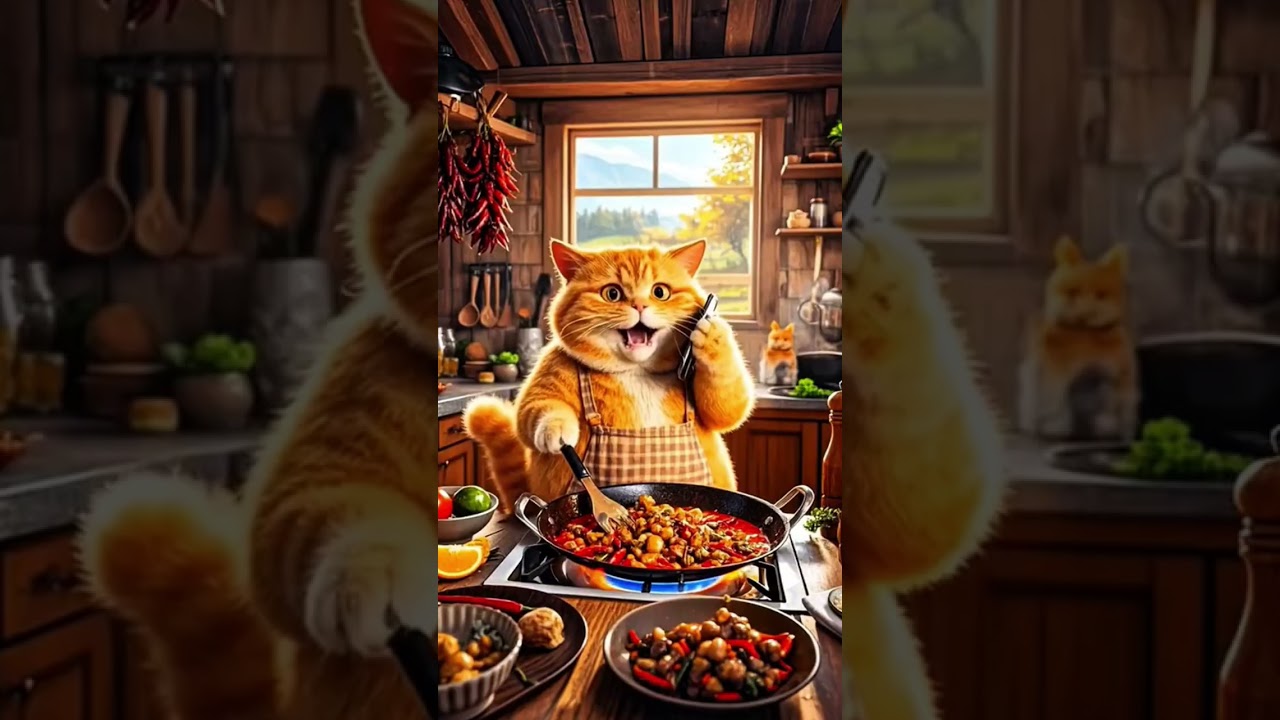 1. Cat's Cooking Masterpiece: Frog Dinner Edition2. Meow's Gourmet: Cooking with a Cat and Frog3