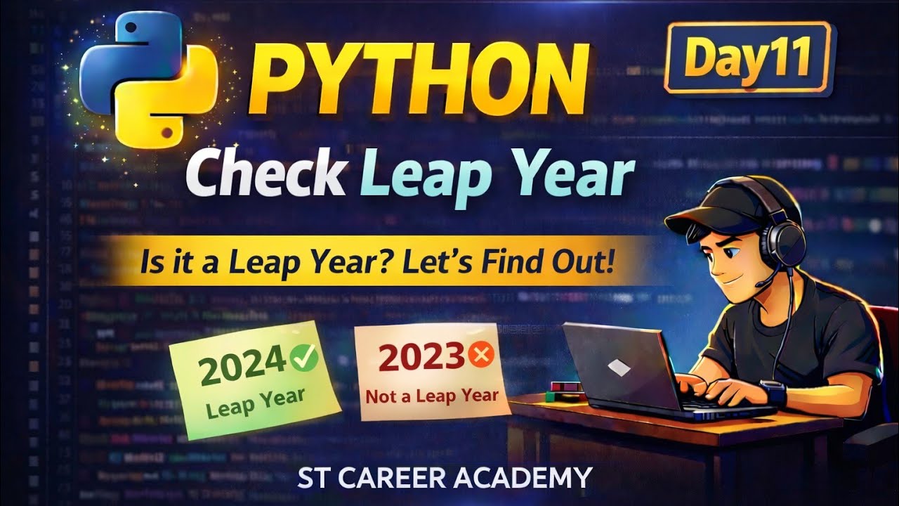Python Program to Check Leap Year ( Hindi ) || Python Tutorial - YouTube