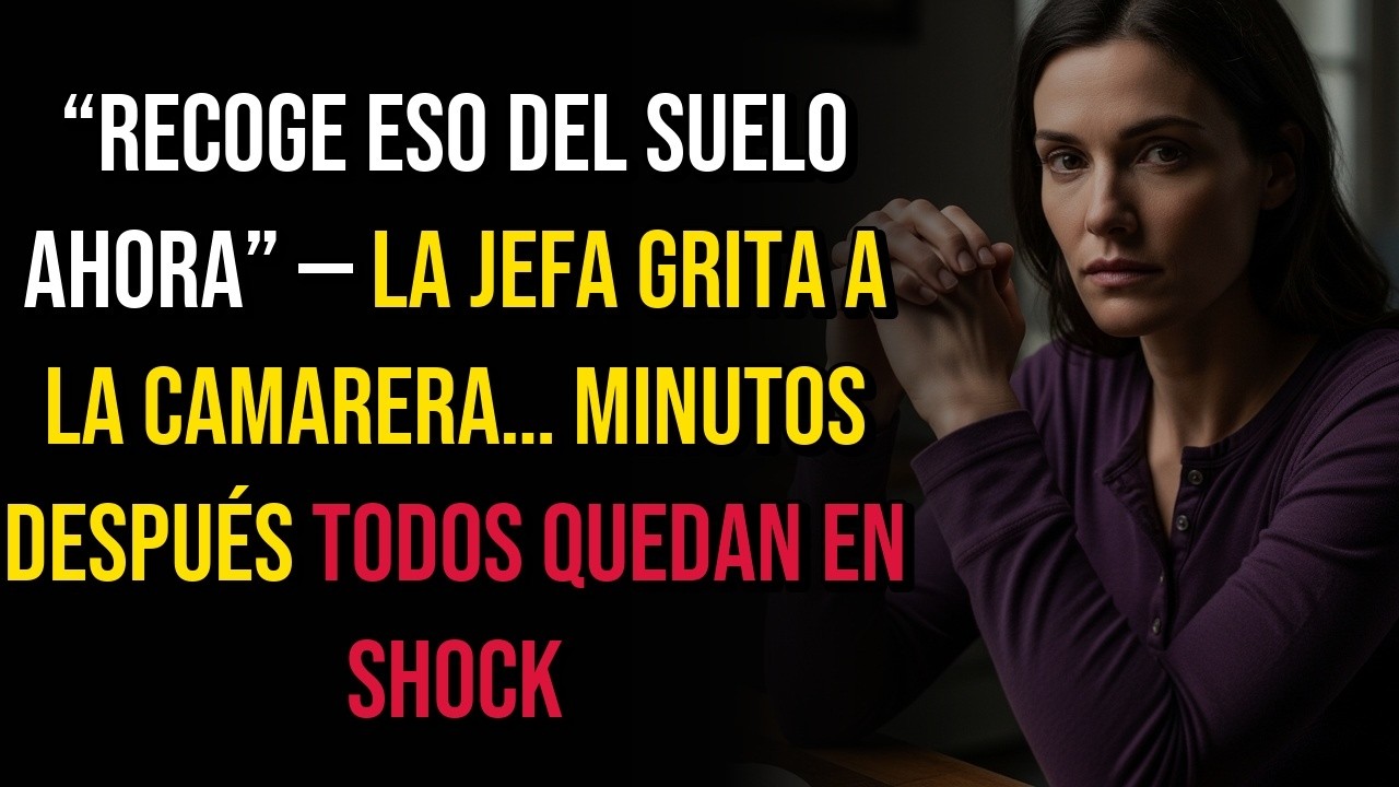 “RECOGE ESO DEL SUELO AHORA” — LA JEFA GRITA A LA CAMARERA… MINUTOS DESPUÉS, TODOS QUEDAN EN SHOCK.