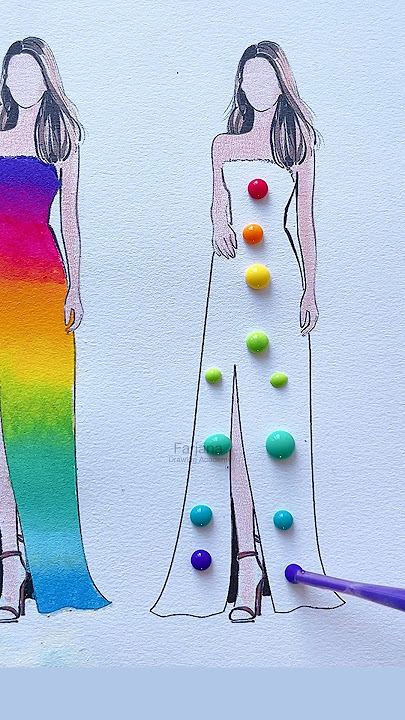 Acrylic VS Watercolour 🌈 #art #painting #shorts #satisfying