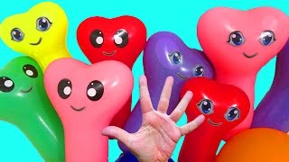 Шарики с водой Песня Для детей Семья пальчиков Развивающее видео Учим цвета Лопаем воздушные шарики