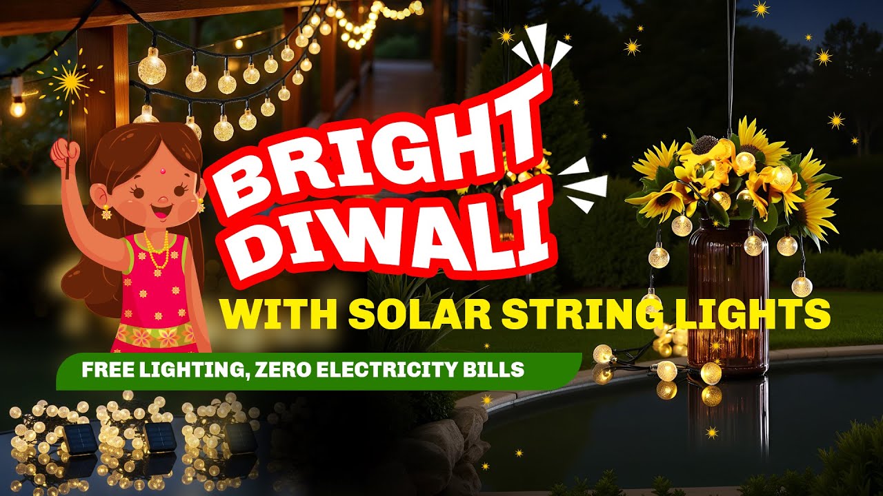 Diwali Decoration For Home Decor| Fairy Lights For Diwali| Solar String Lights Outdoor Waterproof