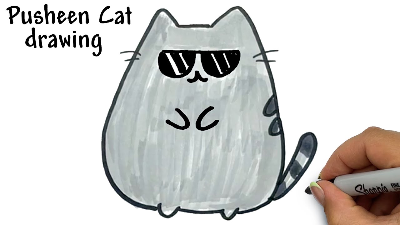How to draw a Cat Pusheen || Drawing by Yulka art