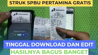 STRUK SPBU PERTAMINA TINGGAL DOWNLOAD DAN CETAK