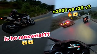 BMW S1000RR VS R15 V3 VS STREET TRIPLE 765 | RAW FOOTAGE | GUESS WHAT MAXWRIST IN INDIA |