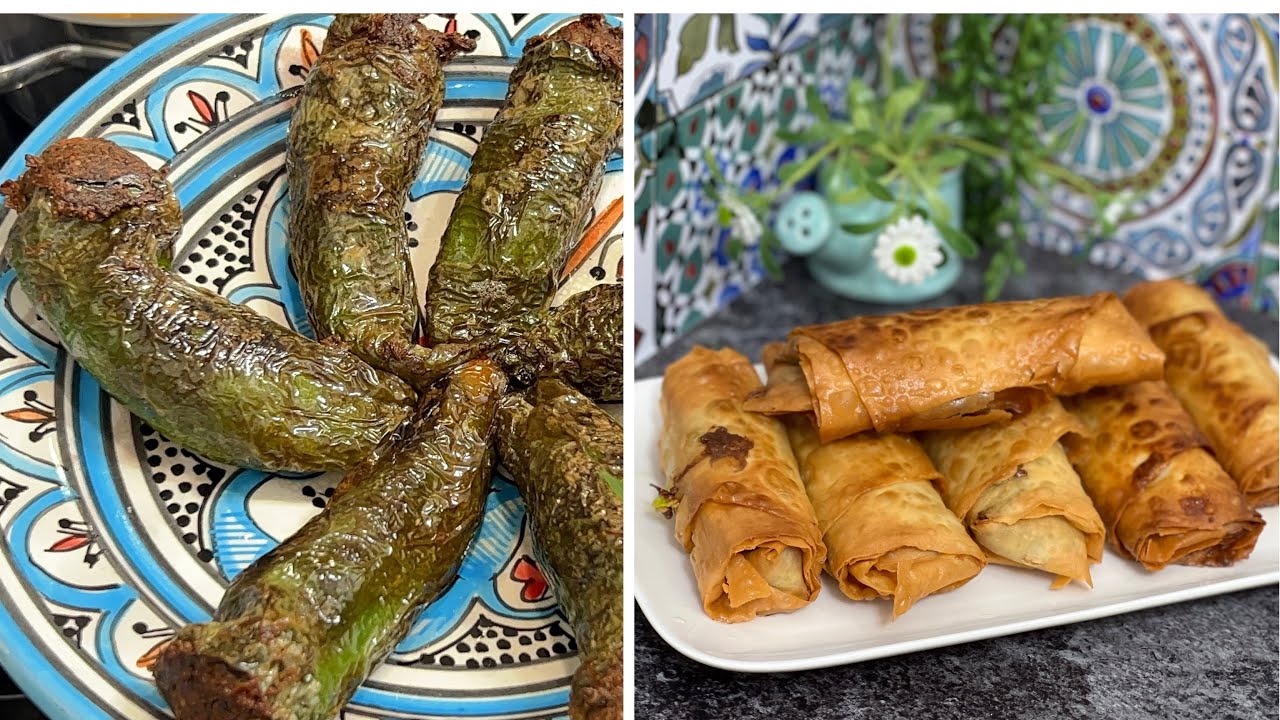 فلفل محشي براك تركي و صحين مقلي اونسي عشاء يصلح دبارة لرمضان 🌙⭐️