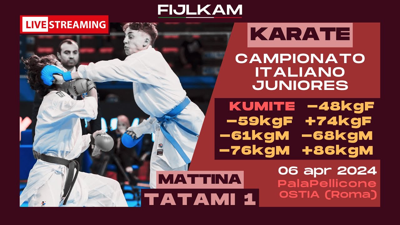 KARATE Campionato Italiano Juniores 2024 Day2 mattina Kumite