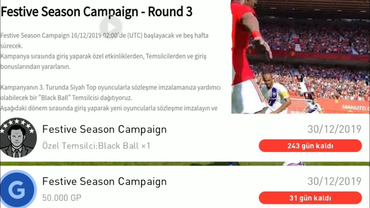 Festive Season Campaign- Raund 3 başladı ve ödüller geldi eFootball PES 2020 Mobile