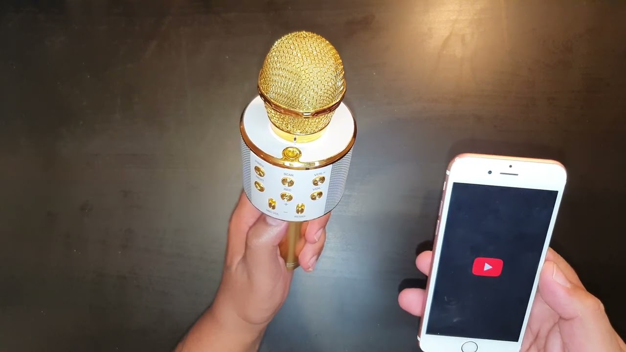 FISHOAKY Microphone de karaoké sans fil Bluetooth 3 en 1 portable