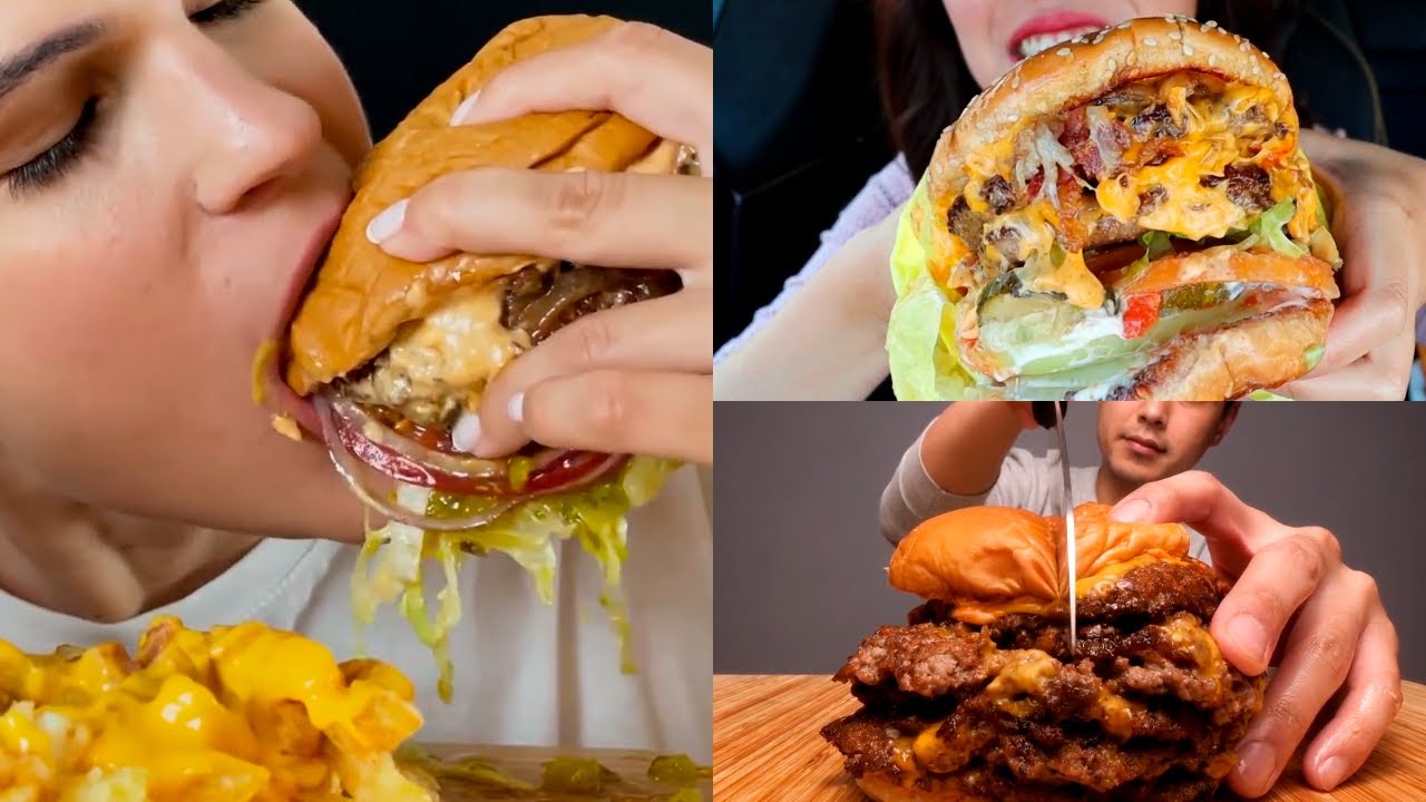 Asmr Best Big Juicy Burgers Satisfying Mukbang Compilation Youtube