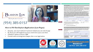 How to Complete the US Asylum Application (Form I-589 Instructions ) - last pages